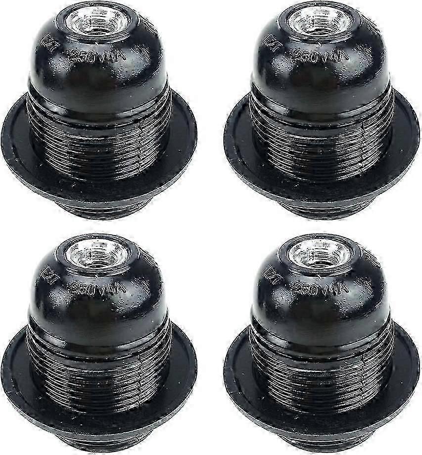 Black E27 Screw,E27 Bulb Holder,4pcs E27 Socket,E27 Socket Light Bulb,Solid Light,Black Adapter Socket
