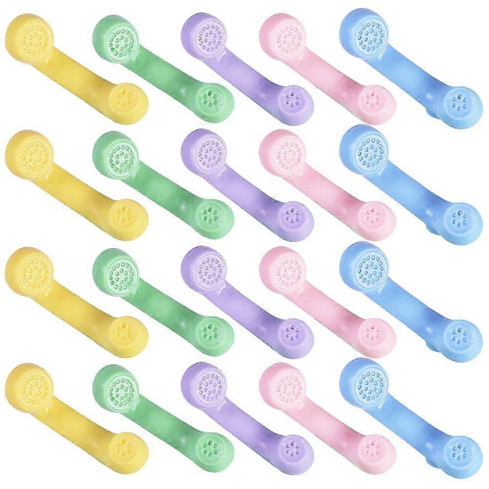 25Pcs Mini Telephone Handset Models Simulated Tiny Handset Props Retro Style Handset Models