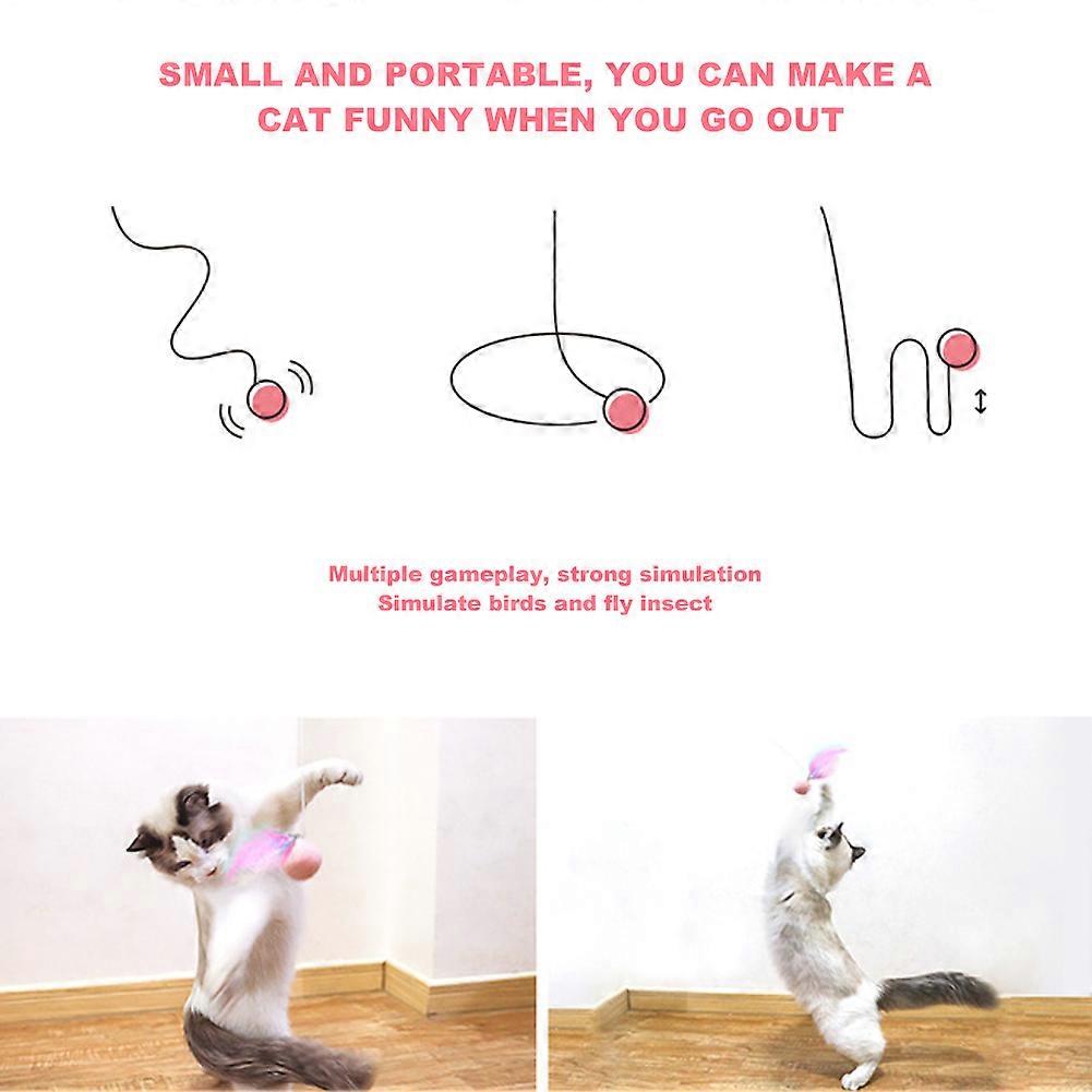 Interactive Cat Teaser Wand Toy 20x5.5x4.5cm with Feather Ball