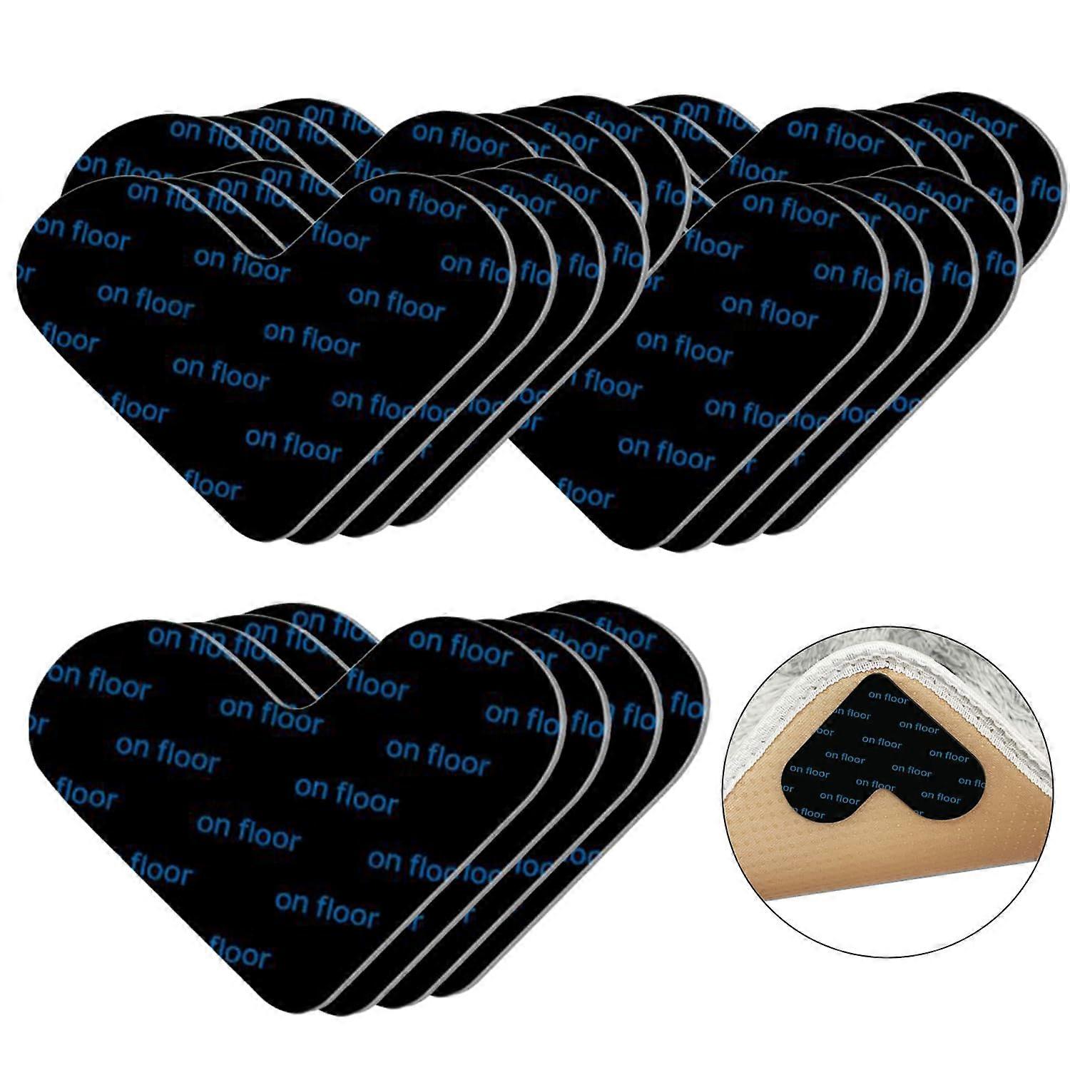 16 Pcs Anti-Slip Rug Grippers for Laminate and Wooden Floors, Reusable Carpet Underlay Stickers for Secure Placement