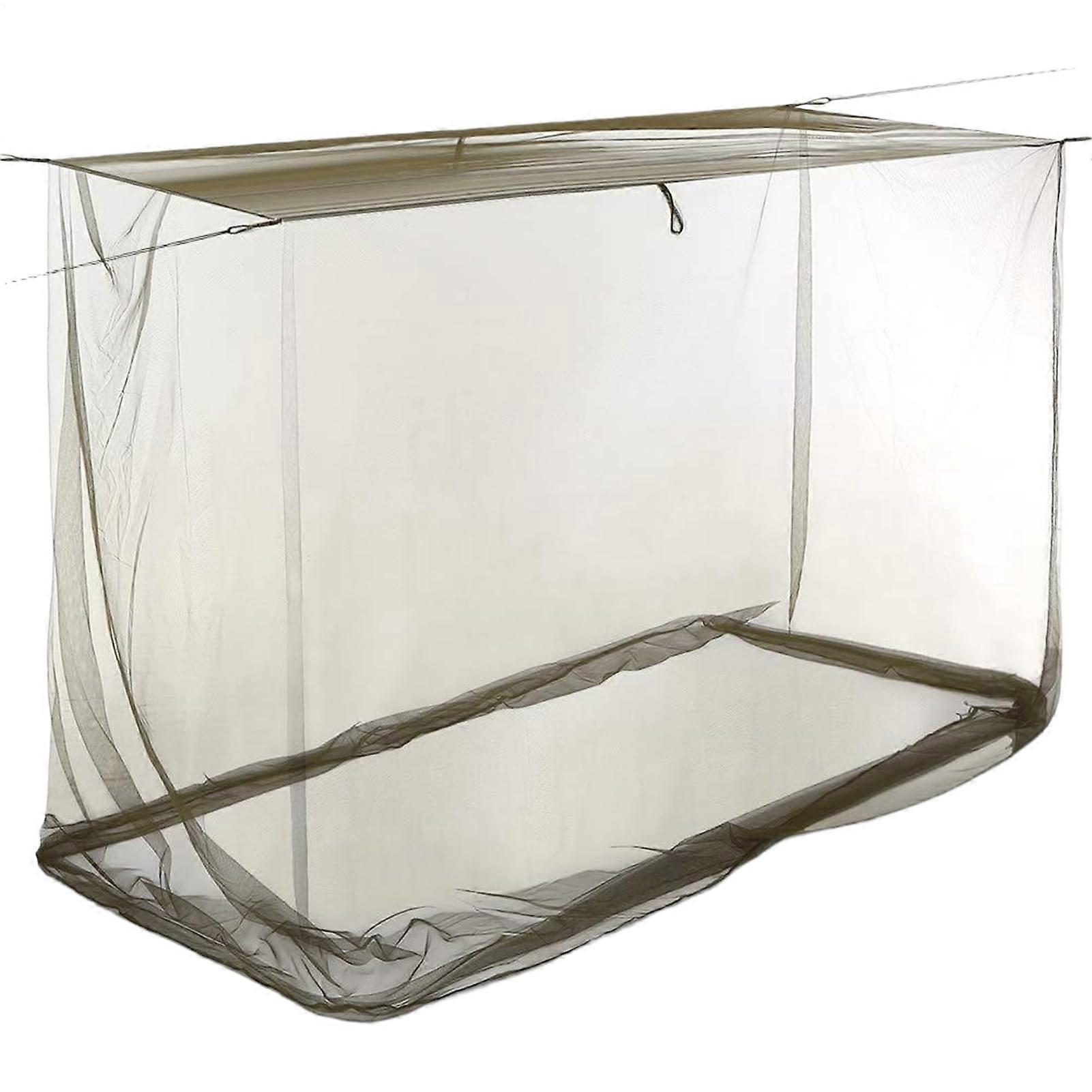 Fly Net for Camping - Large Rectangular Gnat Mesh Screen Cover, Lightweight Moth Protection Hood, Army Green 200x90x180cm