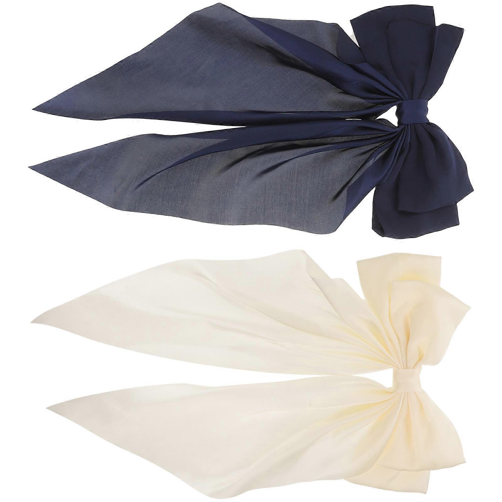 Assorted Color Large Bow Hair Clips with Ribbon Tail for Decor Lightweight and Elegant Design 2pcs