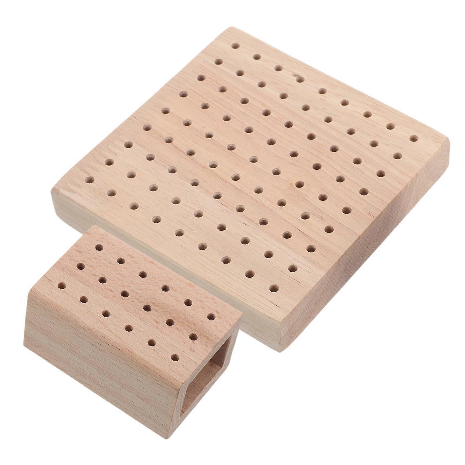 Nail Drill Case Versatile Use Minimalist Style Women Beige 2Pcs