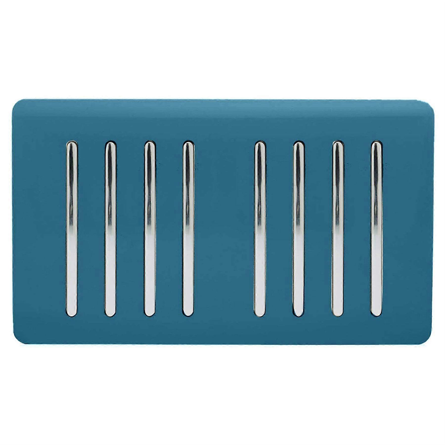 Trendi Artistic Modern Glossy 8 Gang 2 Way Rocker Double Plate Tactile Light Switch Ocean Blue