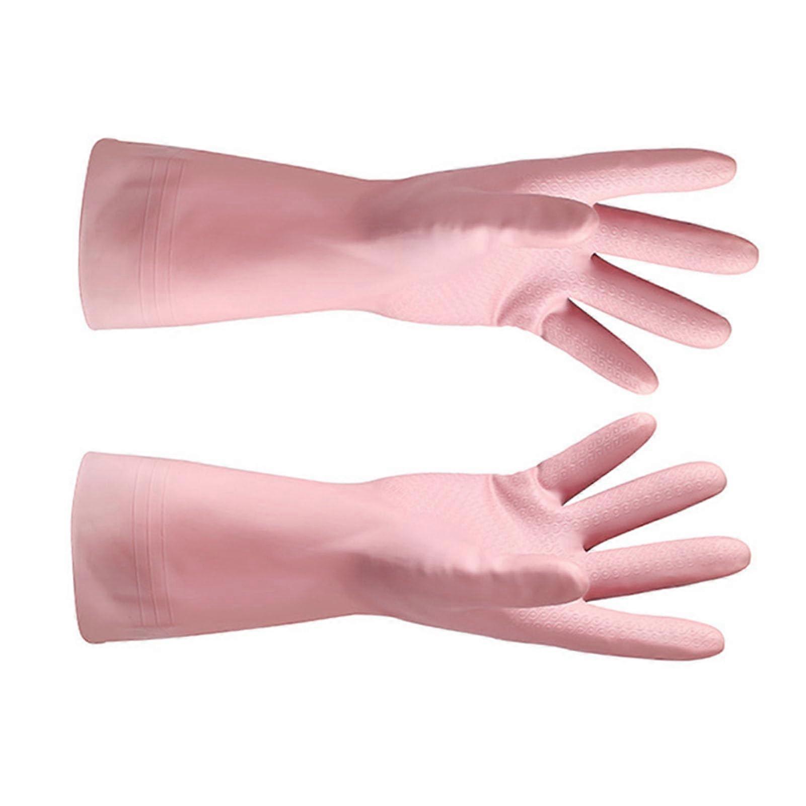 Thick Rubber Gloves with Enhanced Grip, Comfortable Fit, Kitchen Washing Gloves, for Washing Dishes Vegetables Furniture (L) Pink L L Ref: 2187