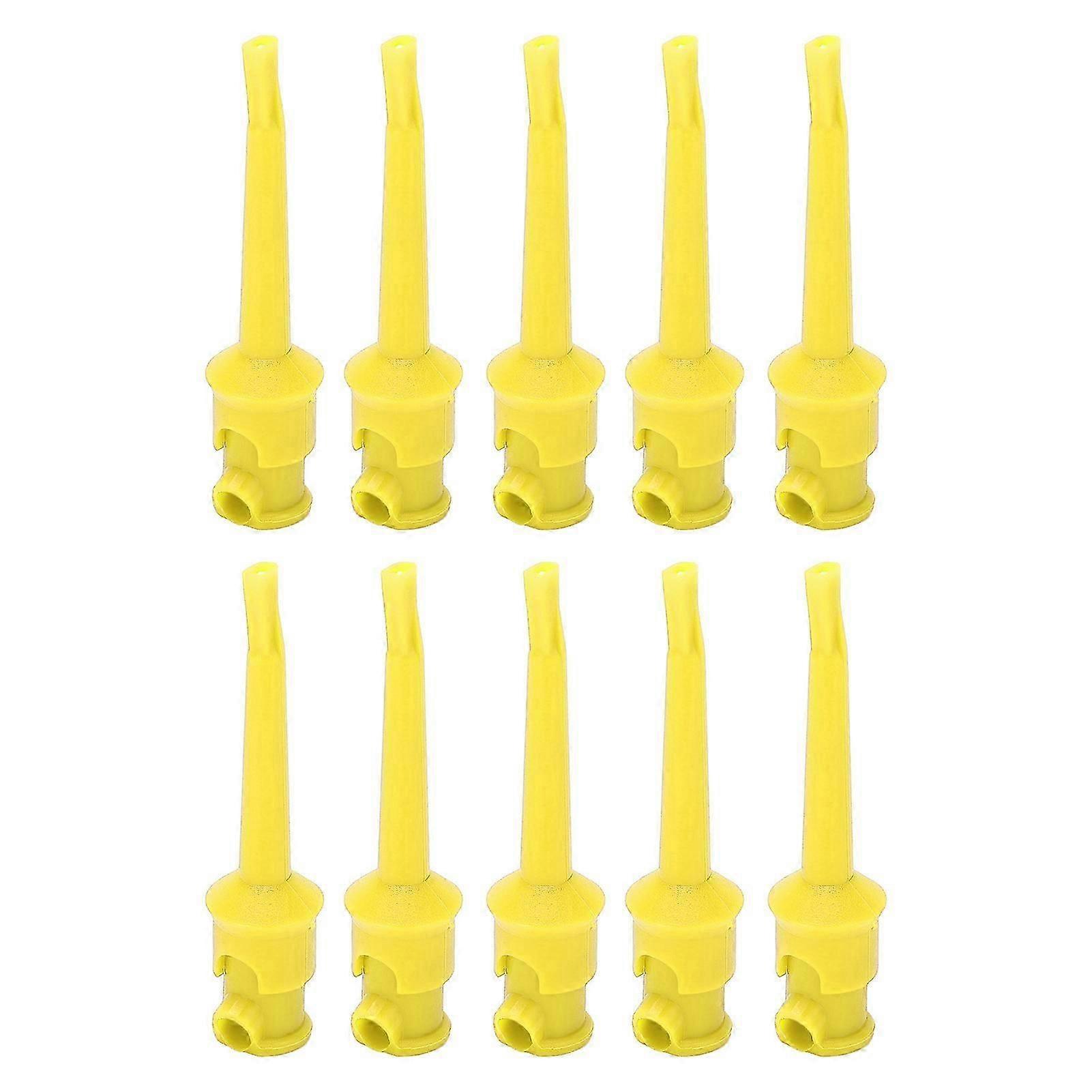 10pcs J.30007 Multimeter Test Hook Clip Soldering Electronic Test Hook for Voltage Testing Routine Circuit TestingYellow