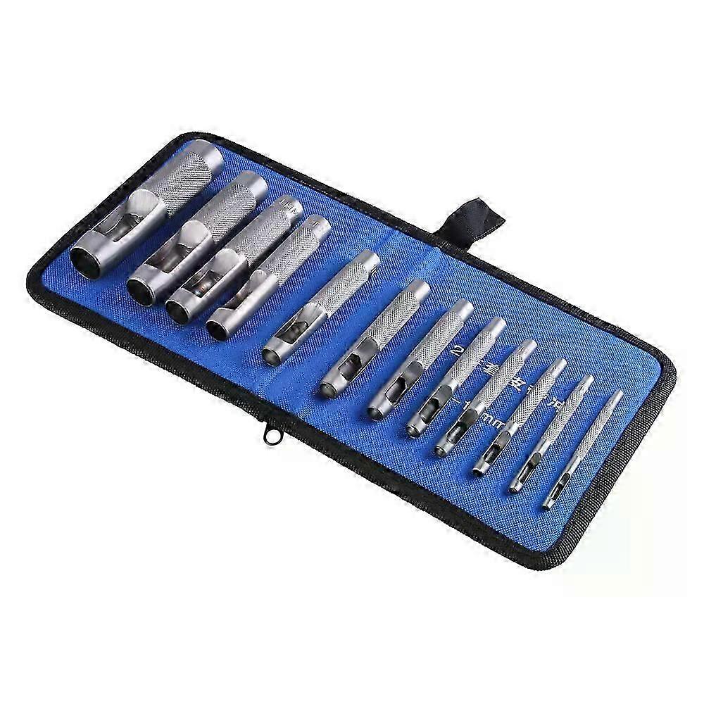 12 × Locheisen Satz Lochpfeifen Lochstanze Werkzeug Set Lochschneider 3-19 مم