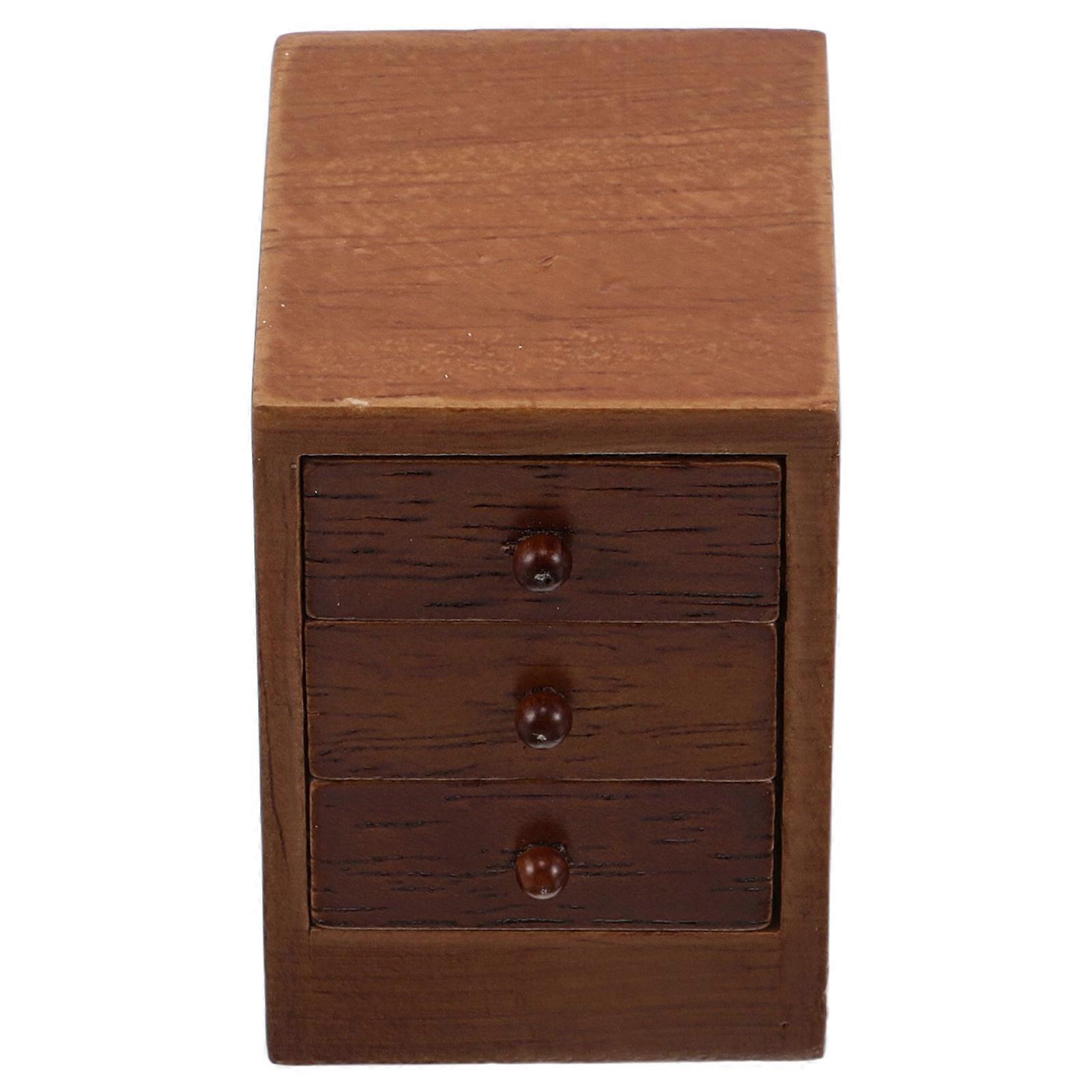 Miniature Dollhouse Bedside Table in Chestnut – Realistic Bedroom Furniture Accessory for Educational Pretend Play and Cozy Home Decor
