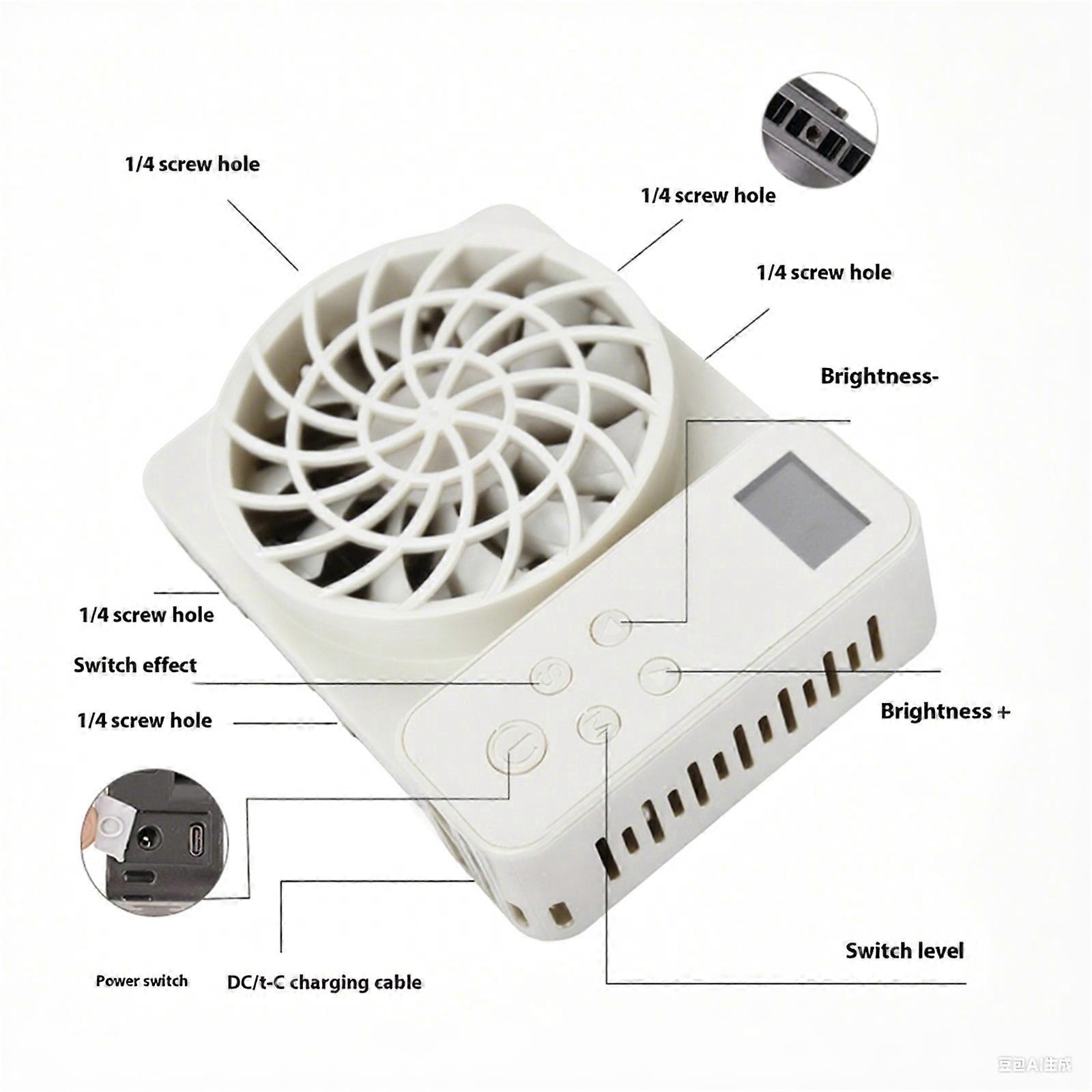 100W LED Studio Video Light For Outdoor Photography Lighting 40000LX Brightness Adjustable Triple Color Temperature Multicolor