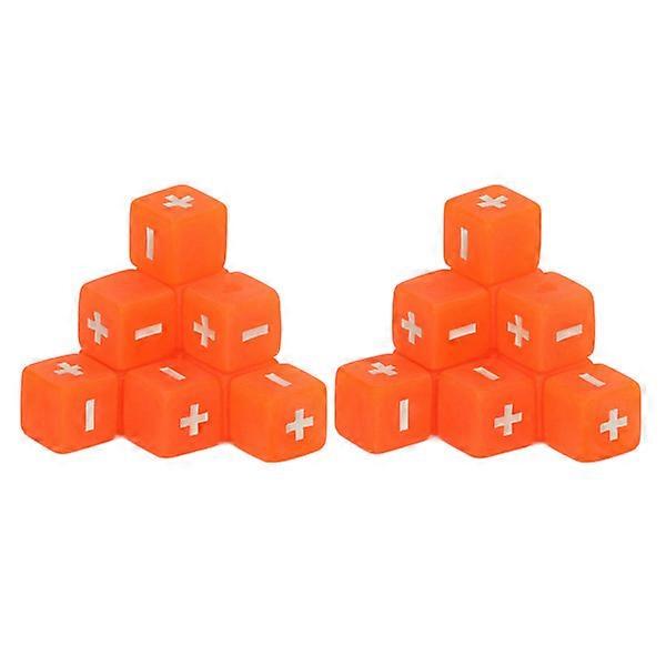 20 Pcs 16mm Dice Set Math Operation Calculation Minus Sign Plus Toys for Children Classroom Teaching Materials Orange