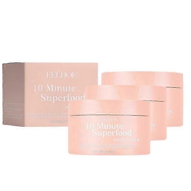 Paquet de 3 masques capillaires à base de vitamines de 10 minutes : traitement nourrissant en profondeur pour des cheveux plus épais et plus doux