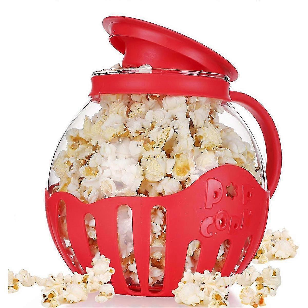 Mini Machine Safe Silicone Lid Popcorn Maker Red