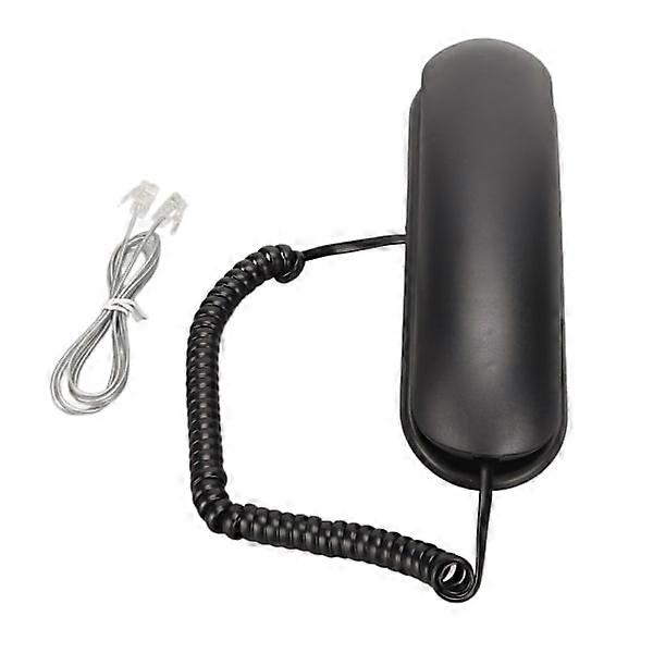 Wall Telephone Multifunction Large Buttons Redial Mute Function Wired Wall Phone for Home Office Hotel Black