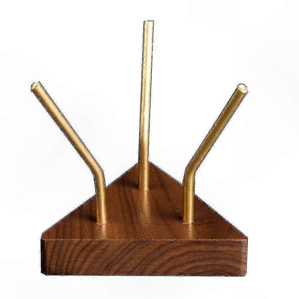 Durable Wooden Stand with Brass Coffee Filter for Drip Brewing