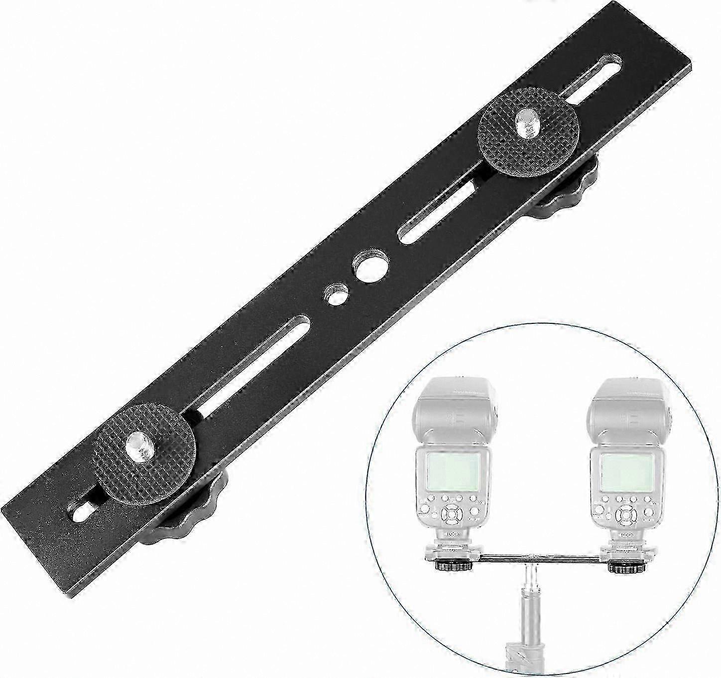 3D Photography Dual Camera Mounting Bracket with One-Shaped Crossbar for Tripod Use