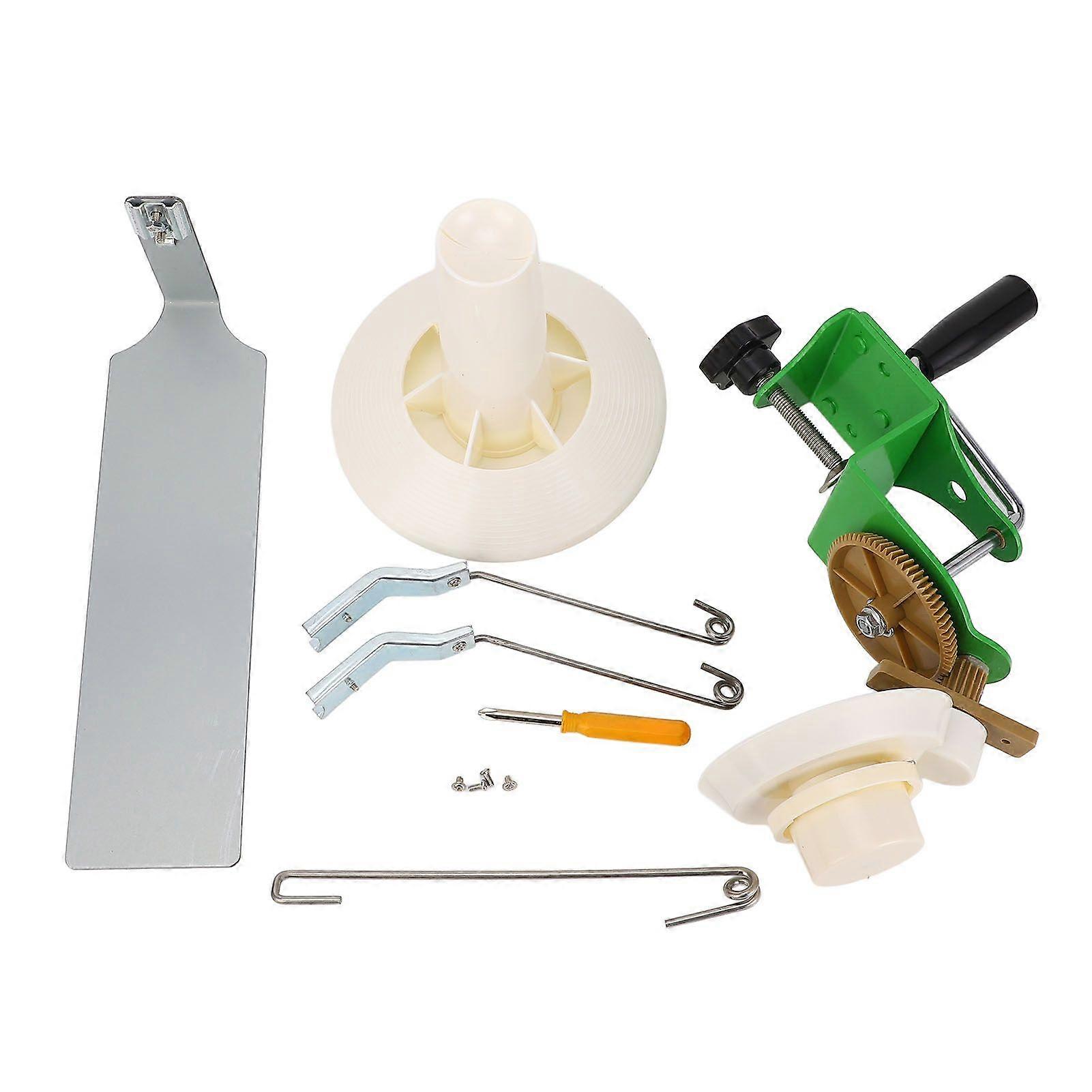 Yarn Ball Winder Hand Operated Yarn Winding Holder Set for Knitting Projects 8 Strands 400g Capacity Green