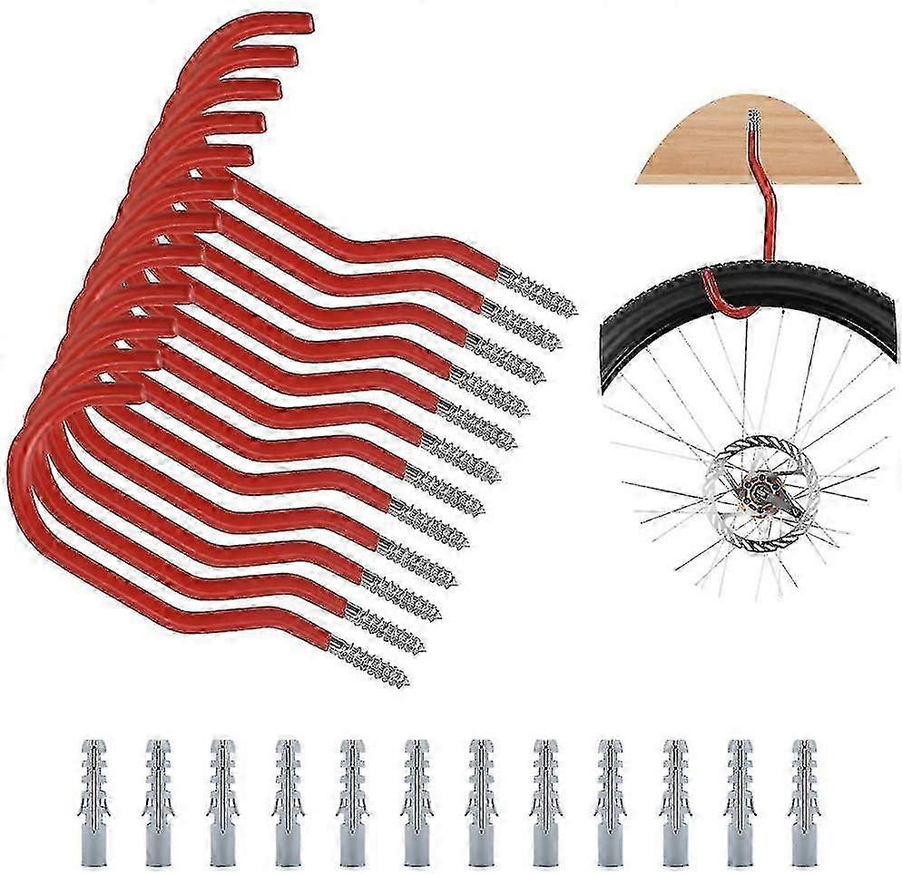 12pcs Bike Hooks Heavy Duty Garage Hooks Screw-in Bicycle Storage H...