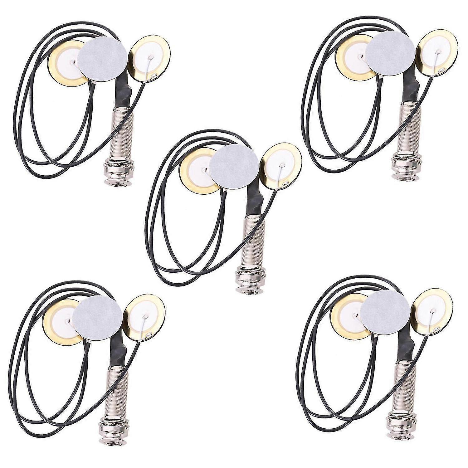 5x Piezo Contact Microphone 3 Transducer Pickups with End Pin Jack ...
