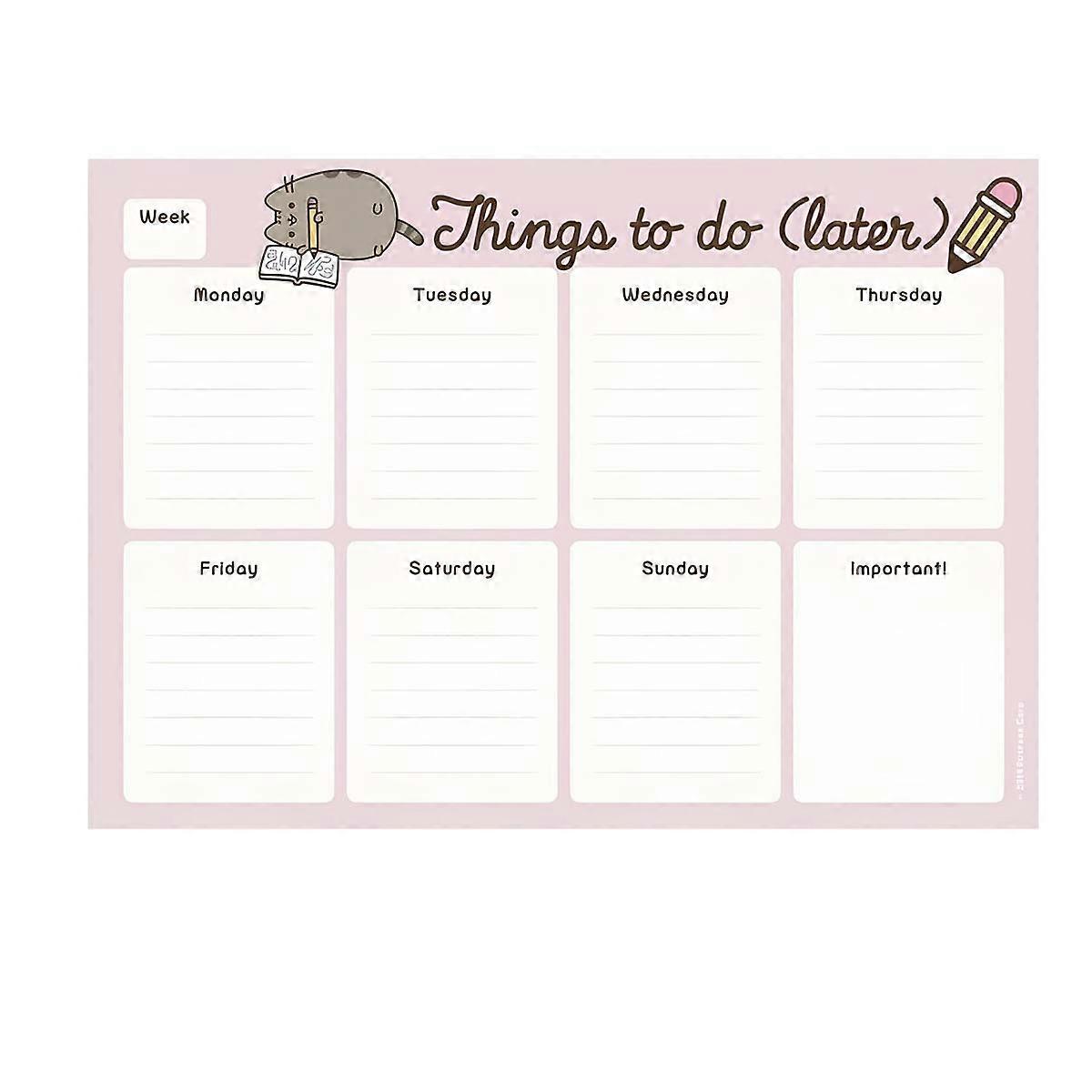Weekly A4 Desk Planner 54 Smooth Pages, Pink