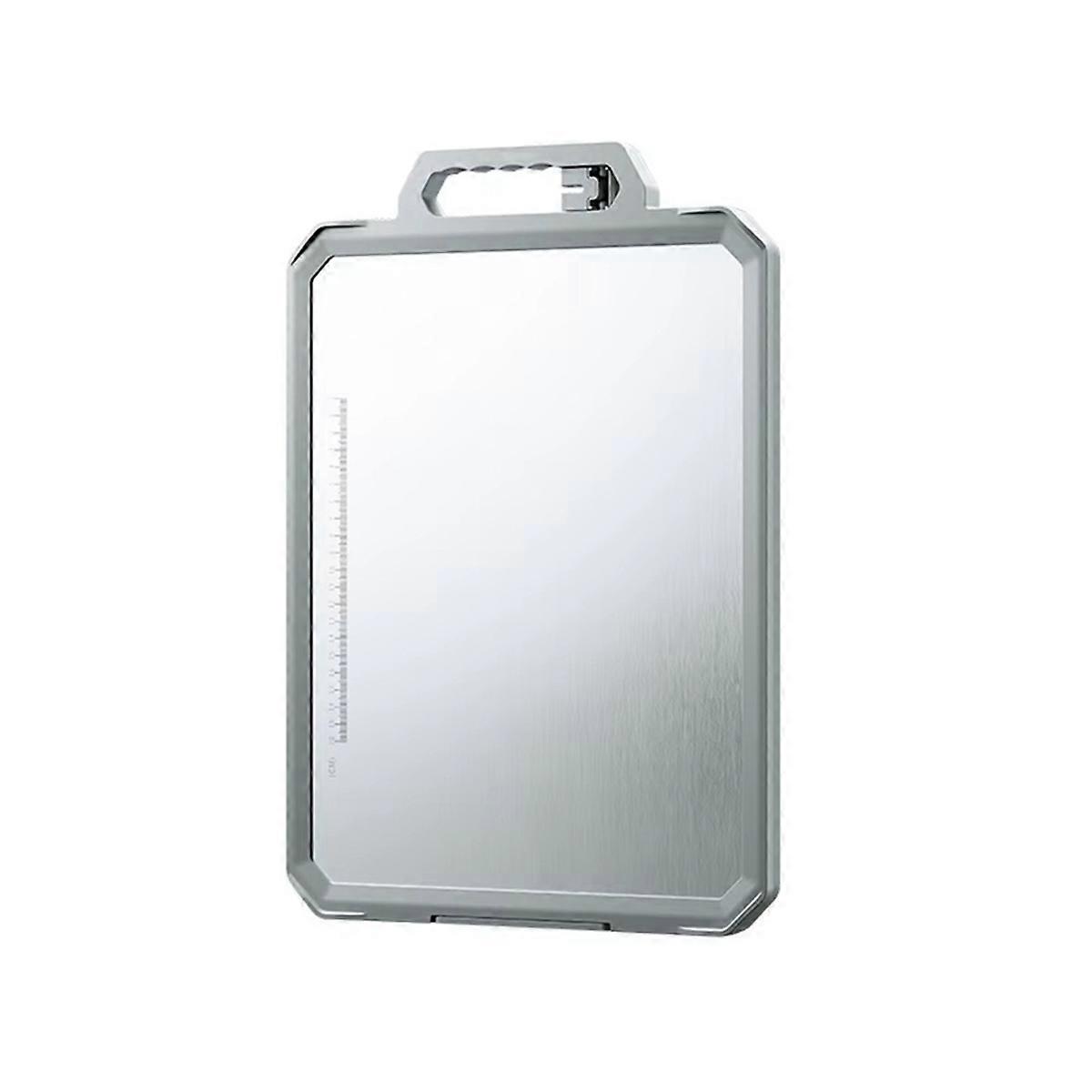 Large Stainless Steel Chopping Board Double-Sided Metal Cutting Board with Ceramic Sharpener for Kitchen