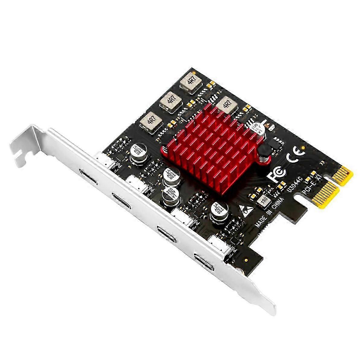 PCIE to 4 Port Type-C Expansion Card Adapter Card for Desktop PC