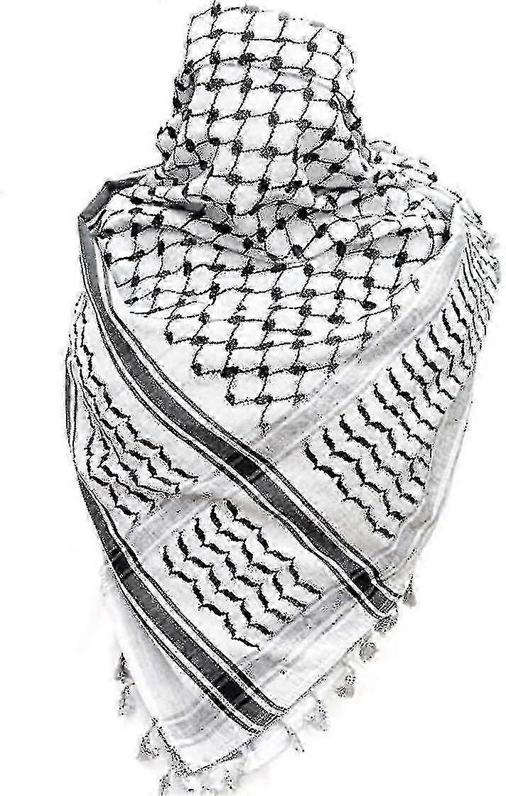 Palestine Scarf, Keffiyeh, Arafat Hatta, Wide With Tassels, Shemagh Keffiyeh Arab Houndstooth100%