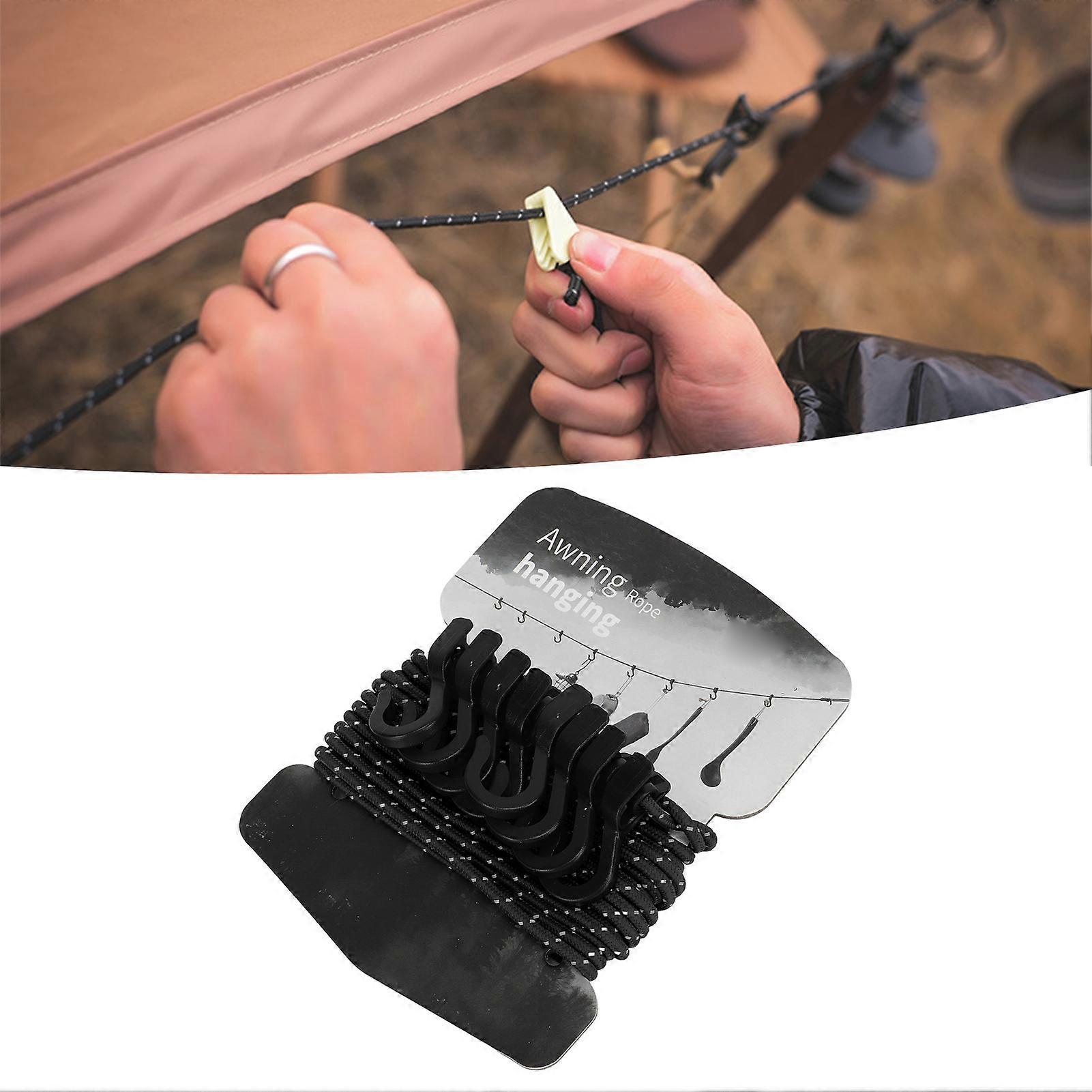 Portable Adjustable Outdoor Clothesline 4.3m Black with Hooks