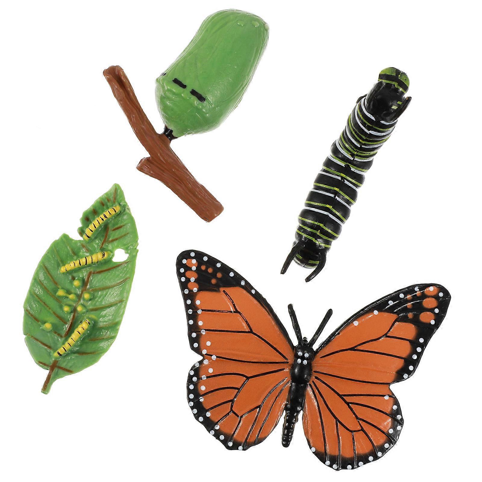 Figurines Life Cycle of Butterflies Kids Plaything Assorted Color Plastic Educational Tool 4Pcs