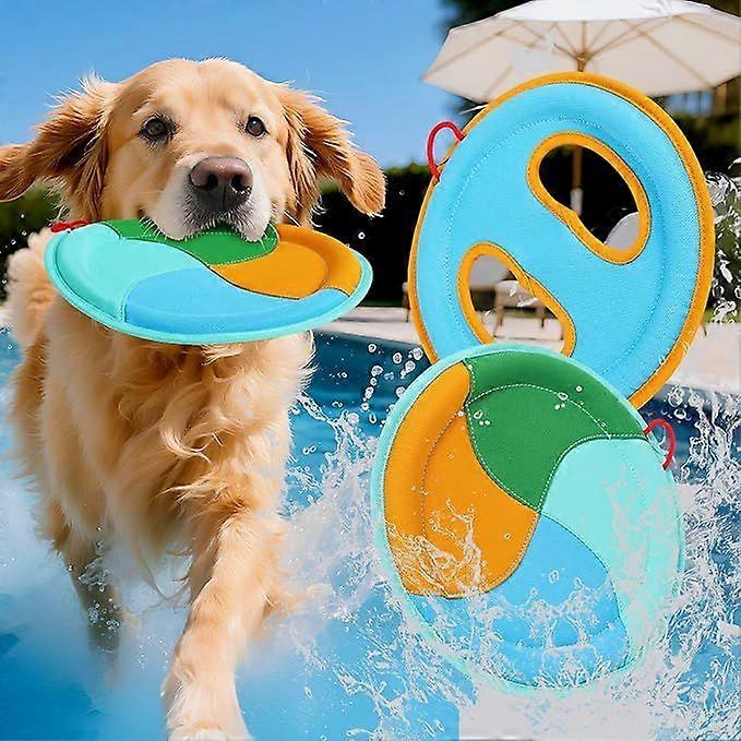 2 Pack Dog Pool Floating Flying Disc Toys, Interactive Dog Pool Water Toys That Float for Aggressive Chewers Bonding at Lake & Beach Small, Medium & L