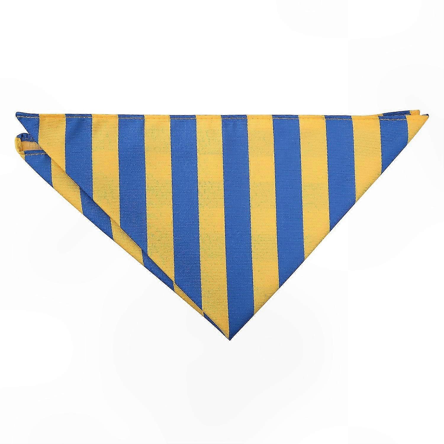 Blue and Yellow Striped Pocket Square for Formal Attire