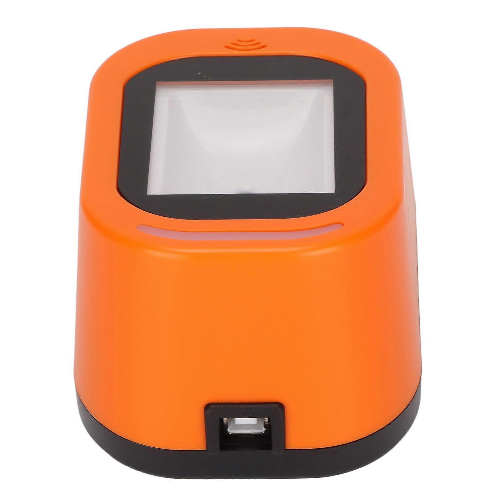 Orange Wired 2D Barcode Scanner USB Fast Stable CMOS Sensor