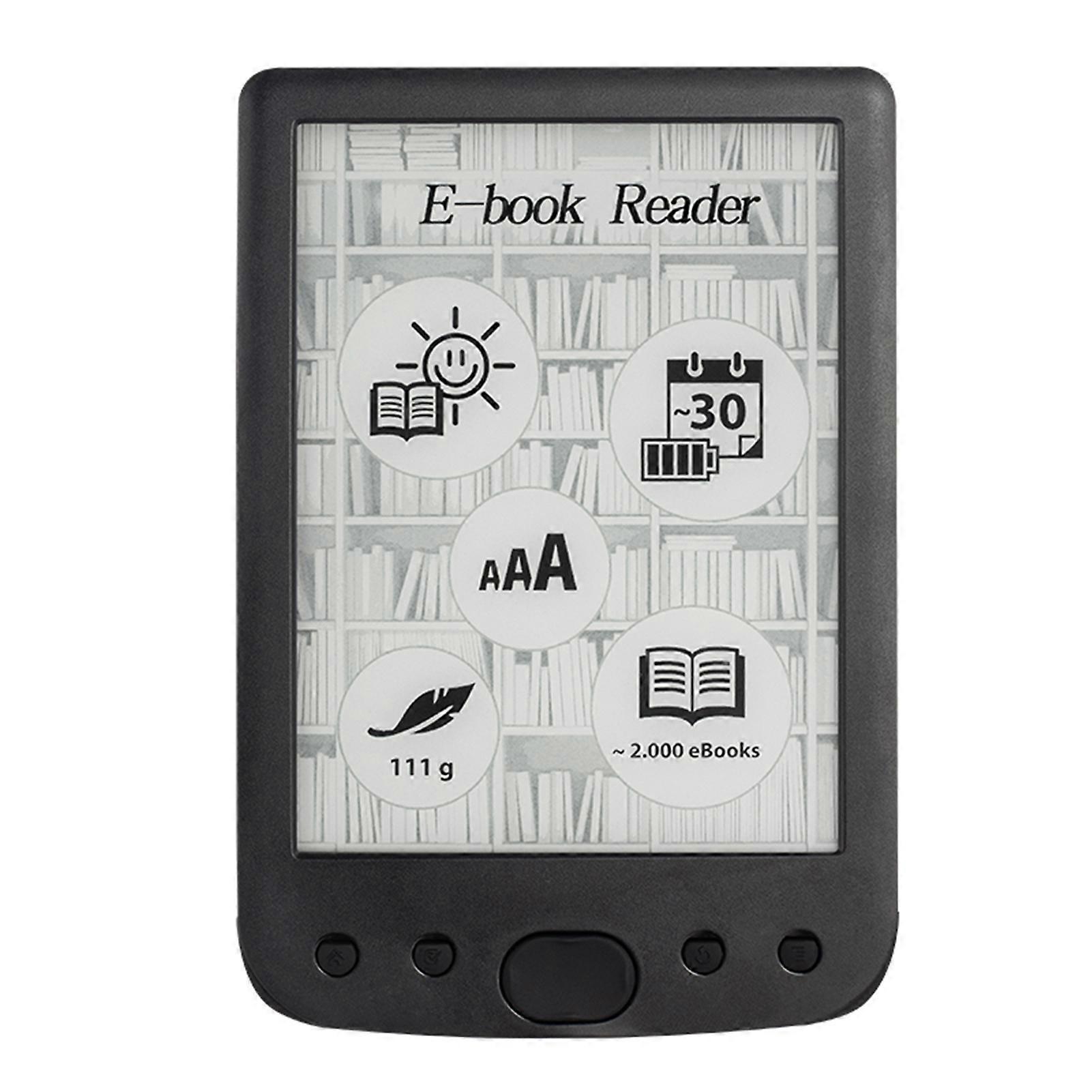 6" E-Book Reader 4/8/16GB Black E-Ink Screen Portable 172g
