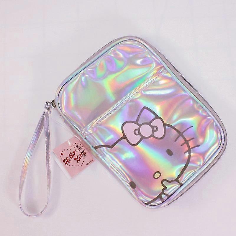 Hello Kitty-Portefeuilles laser pour femmes, sac de carte d'identit�� ��tanche, sac de rangement Kawaii pour filles, sac �� main mignon doux Y2