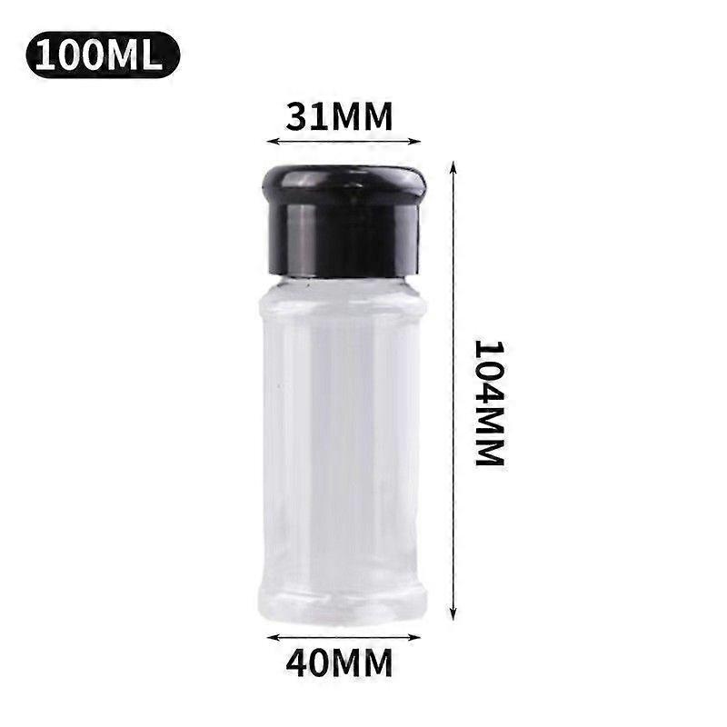 30pcs Clear Plastic Spice Jars with Black Screw Lids 100ml Empty Seasoning Containers for Kitchen Storage Powders and Condiments Peppers
