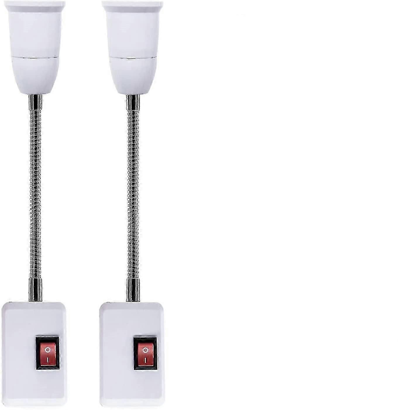 3-Pack Flexible Plug-in Wall Light Holder, E27 Bulb Socket Extender Adapter with On/Off Switch