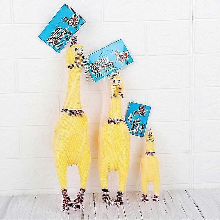 3 Pack Screaming Chicken Dog Toys,yellow Rubber Squaking Chicken Toy Novelty And Durable Rubber Chicken For Dogs