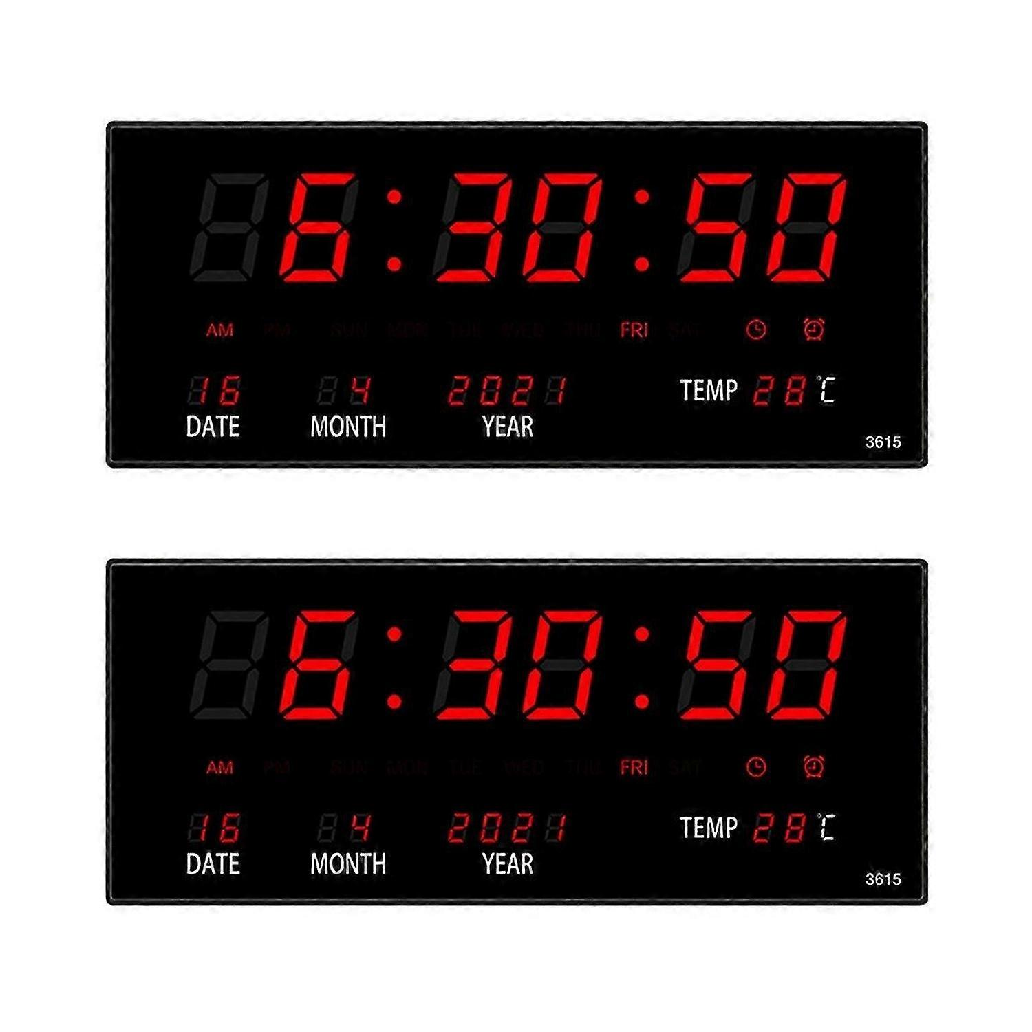 LED Calendar Electronic Clock Digital Wall Clock Red