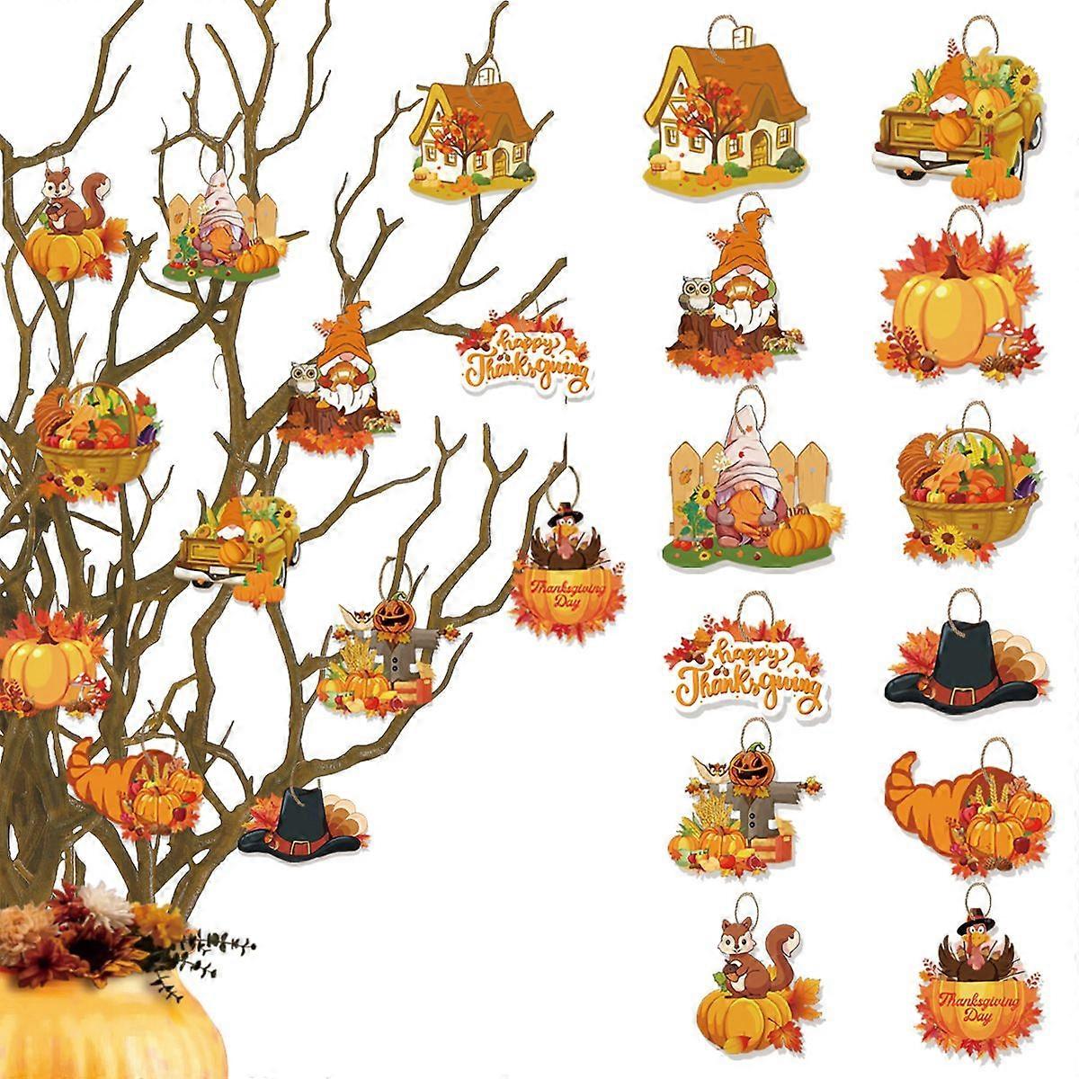 Thanksgiving Decorative Hanging Tags, Turkey Party Hanging Ornaments, Pumpkin Maple Leaf Hanging Tags, Gift Hanging Tags