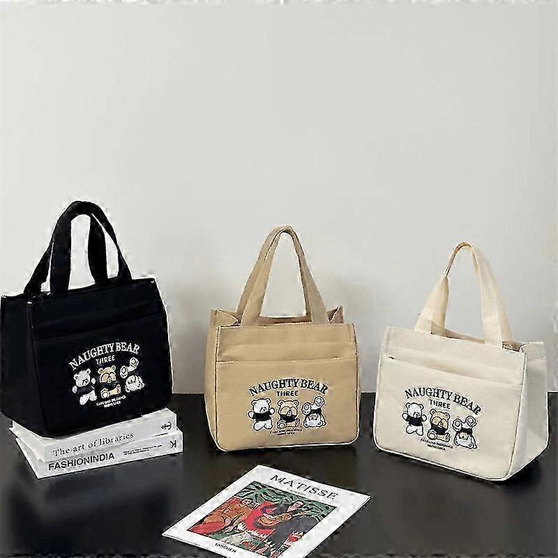 Cartoon Cute Printed Pattern Canvas Versatile Handbag Office Worker Lunch Bag Tote Bag 2025