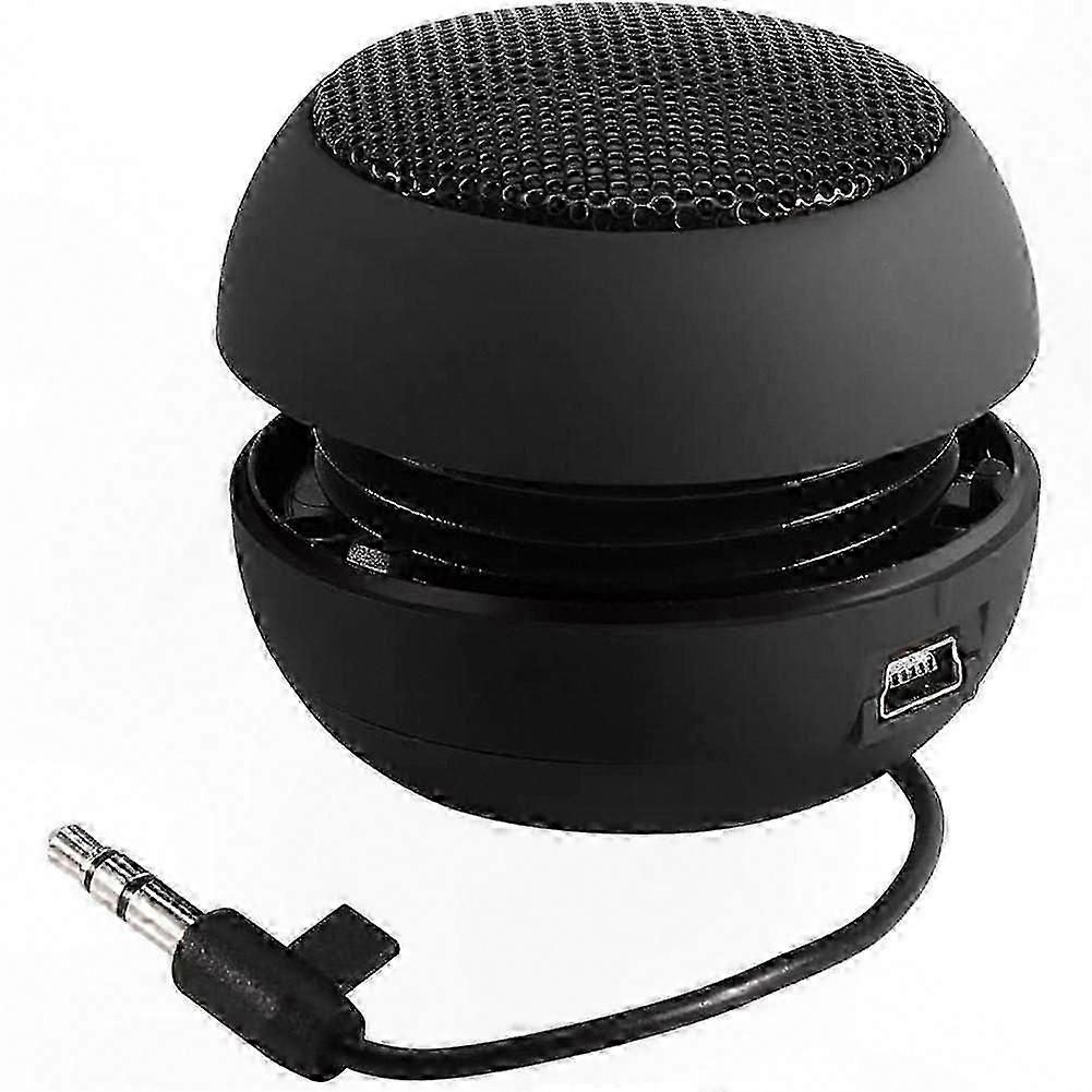 Compact Travel Speaker with Retractable Design, 3.5mm Audio Cable, Low Power Consumption, Rechargeable Battery