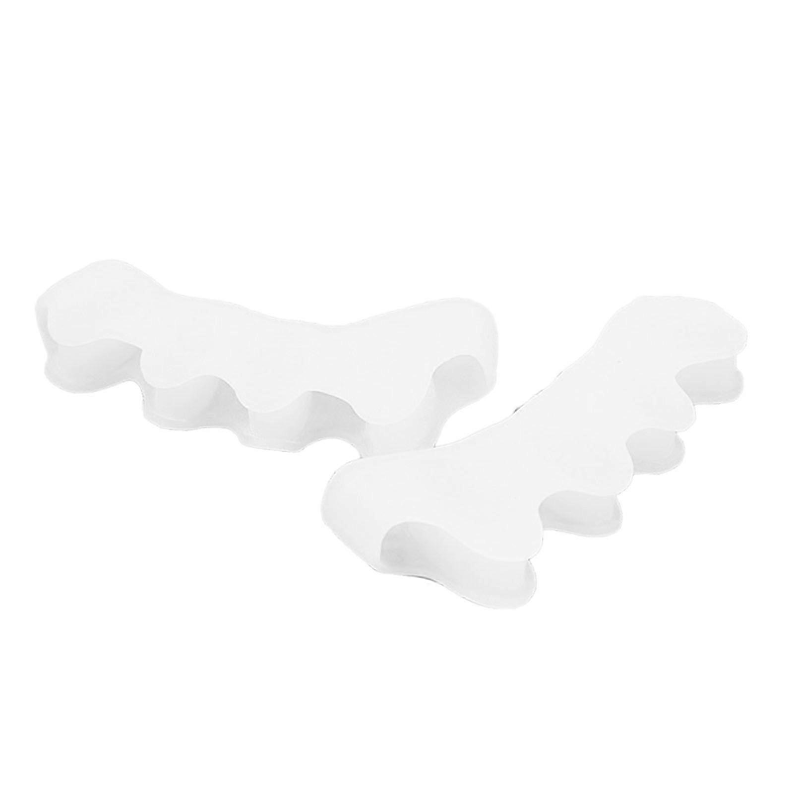 1 Pair Toe Separator Soft Stretchy Reusable Toe Spacer Bunion Corrector for Women Men White Adult