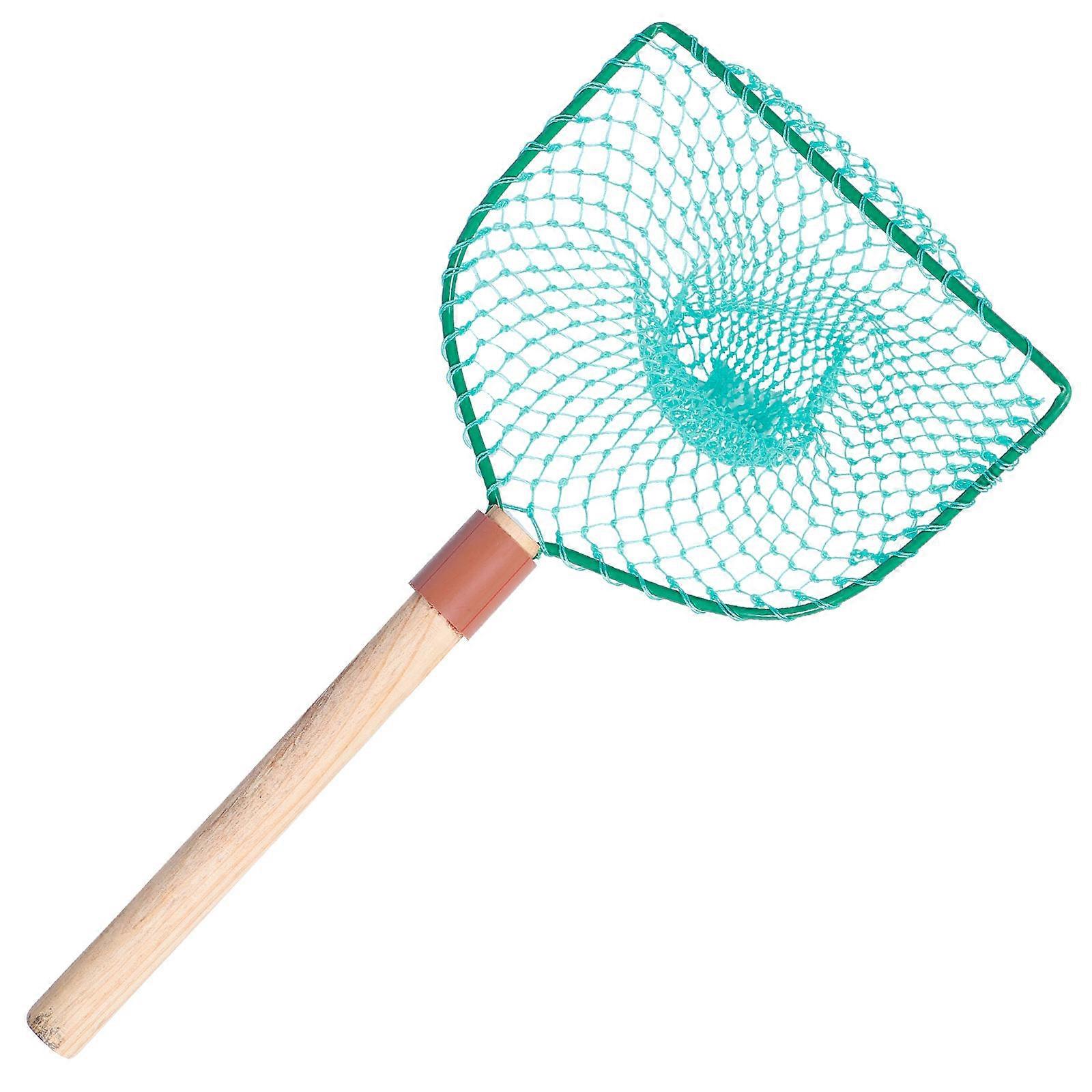 Fishing Net Wood Handle for Outdoor Use 2Pcs Lightweight and Fish Friendly Nets
