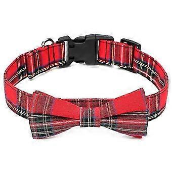 Dog Collar with Removable Bowtie for Medium Dogs Cotton Adjustable Multi Scene Use
