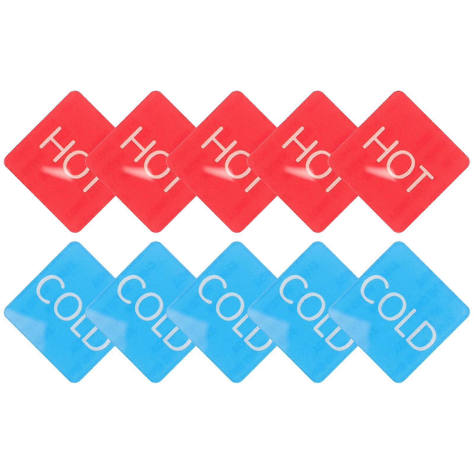 Water Hot and Cold Signs Acrylic Faucet Hot and Cold Stickers 5Pairs