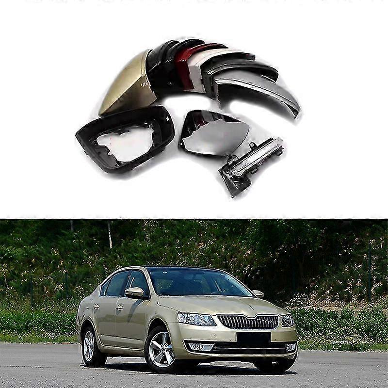 Applicable To Model 15-17 koda Octavia Rearview Mirror Shell Rearview Mirror Cover Reflective Lens Turn Signal