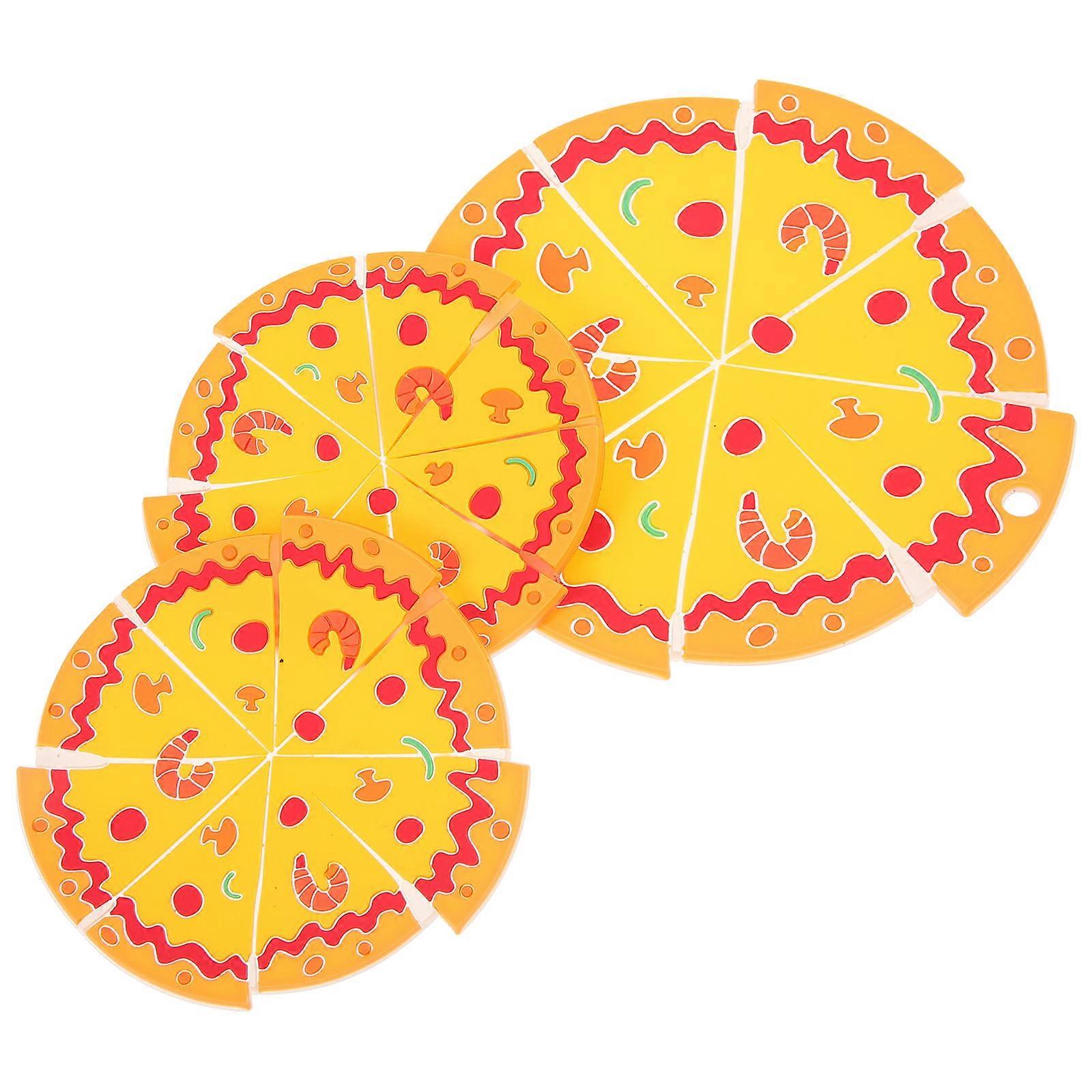 Decorative Cup Coasters PVC Pizza Shaped for Cups 15Pcs Drink Mats