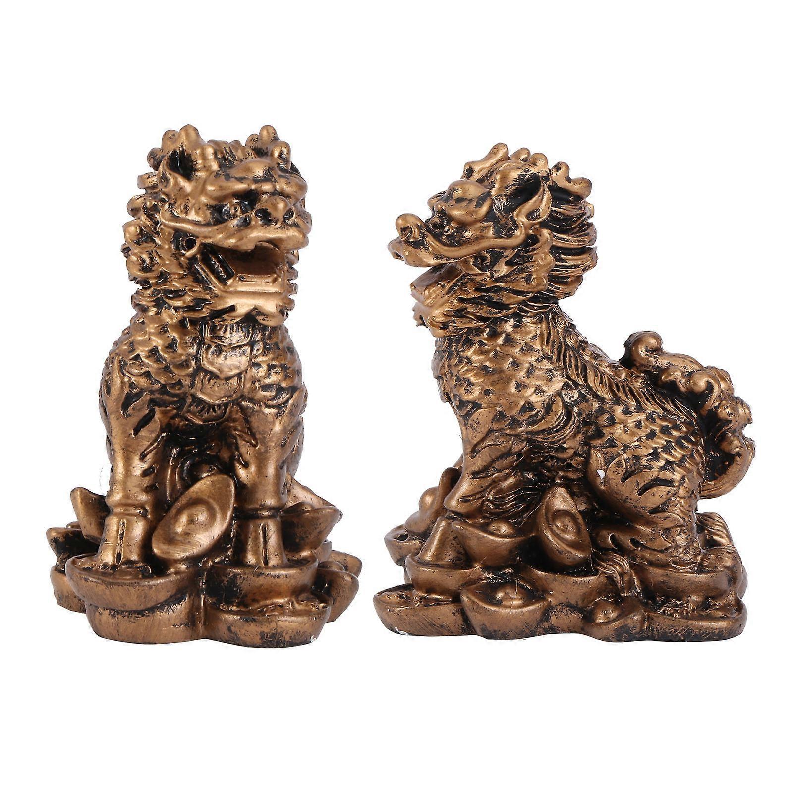 Auspicious Kylin Adornments for Home Decor 1Pair of Desktop Models
