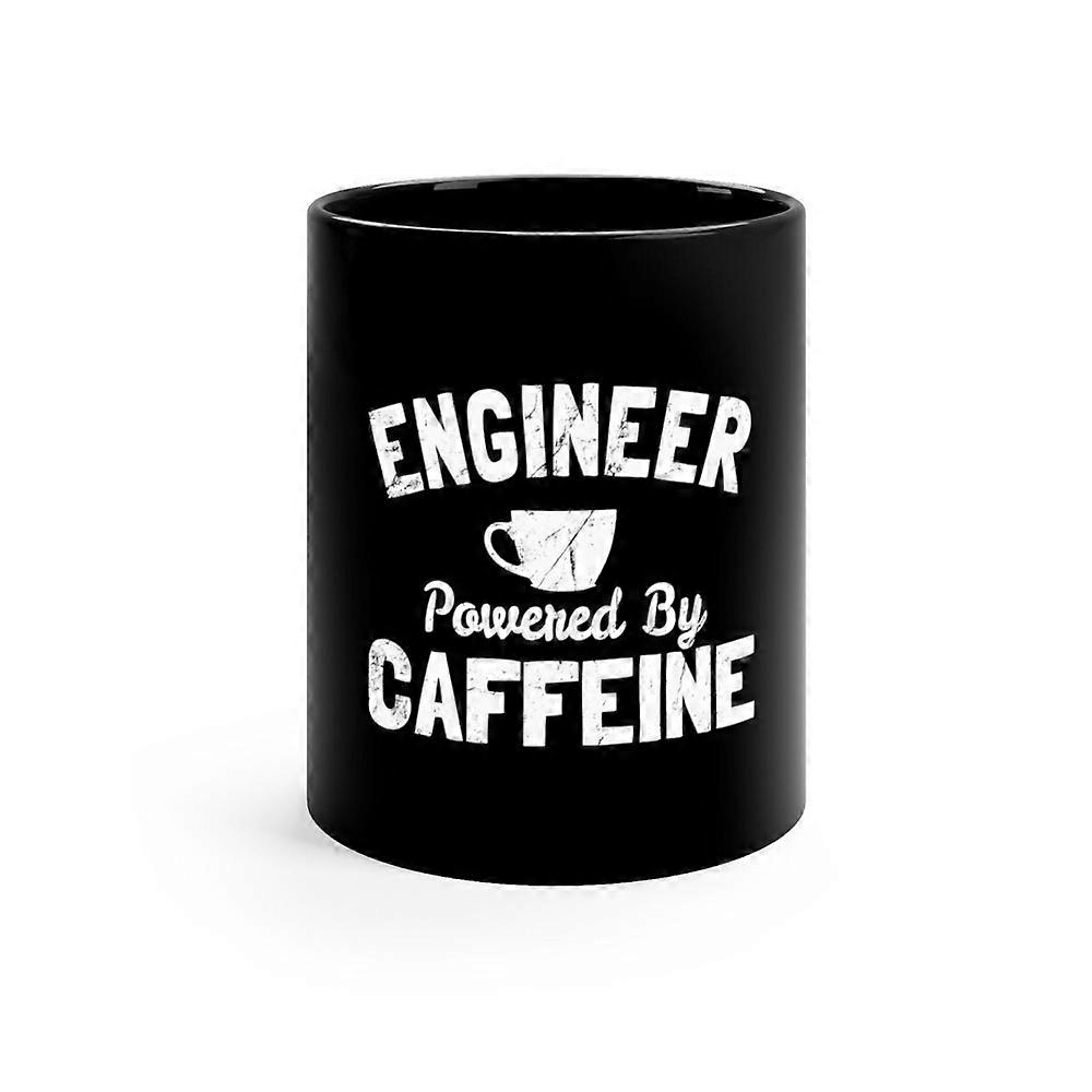 Engineer Powered by Caffeine 11oz Schwarzer Becher