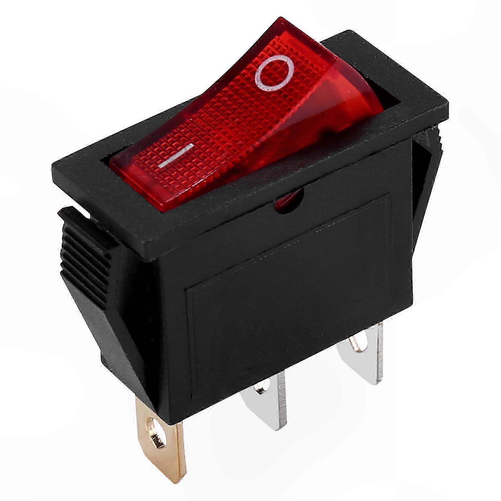 Heavy Duty Rocker Switch 250V 15A Bipolar 3-Terminal On/Off 28x10mm Panel Mount