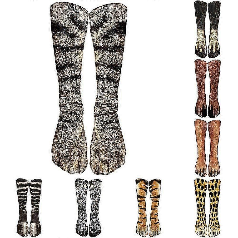 Lustige erwachsene Kind Leopard Tiger Baumwollsocken Tier Fuß hohe Knöchelsocken